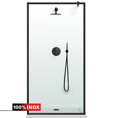 Shower Screens Walk-in, Black Shower Wall, #Clear
