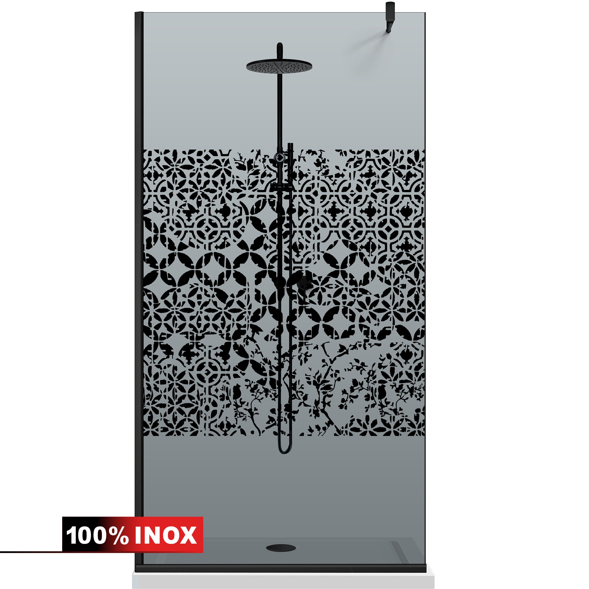 Paravan dus Walk-in, Perete dus  Negru, #Gri #Szürke