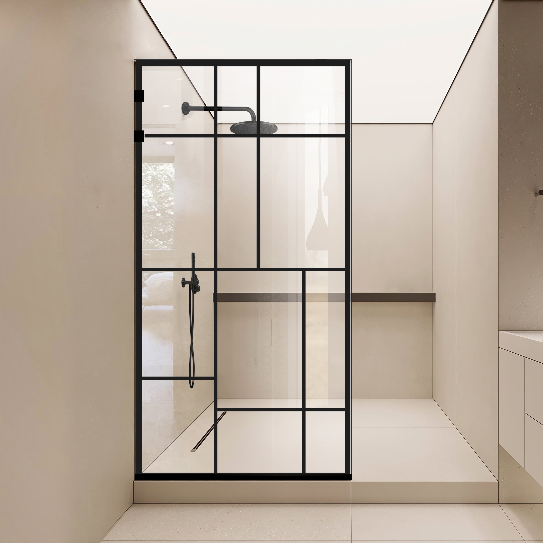 Paravan dus Walk-in, Perete dus Inox, #Clara #Víztiszta