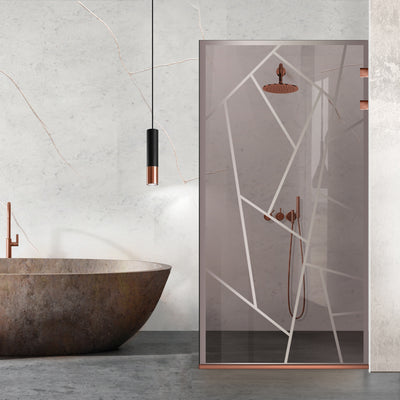 Paravan dus Walk-in, Perete dus Inox, cupru #Bronz