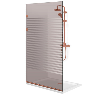 Paravan dus Walk-in, Perete dus Inox, cupru #Bronz