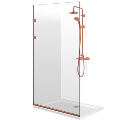 Paravan dus Walk-in, Perete dus Inox, negru mat, #Clara #Víztiszta