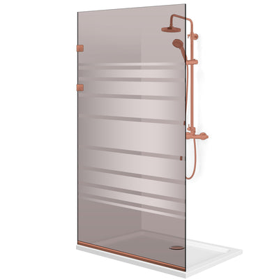 Paravan dus Walk-in, Perete dus Inox, cupru #Bronz
