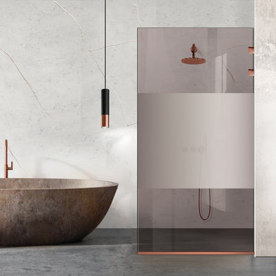 Paravan dus Walk-in, Perete dus Inox, cupru #Bronz
