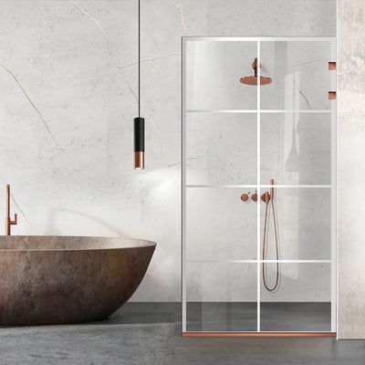 Paravan dus Walk-in, Perete dus Inox, negru mat, #Clara #Víztiszta