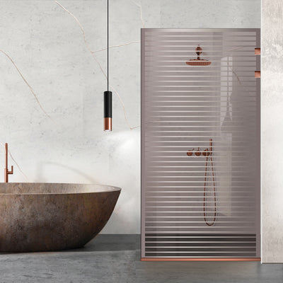 Paravan dus walk-in Aqua Elegance ® Copper, Moris clear model, full copper stainless steel hardware, tempered glass