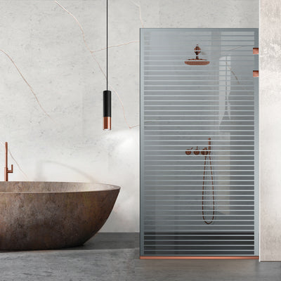 Paravan dus Walk-in, Perete dus Inox, cupru #Gri