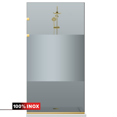 Paravan dus Walk-in, Perete dus Inox, auriu #Gri