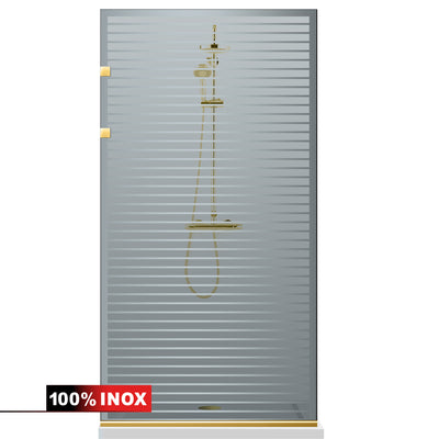 Paravan dus Walk-in, Perete dus Inox, auriu #Gri