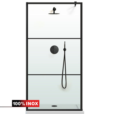 Shower Screens Walk-in, Black Shower Wall, #Clear