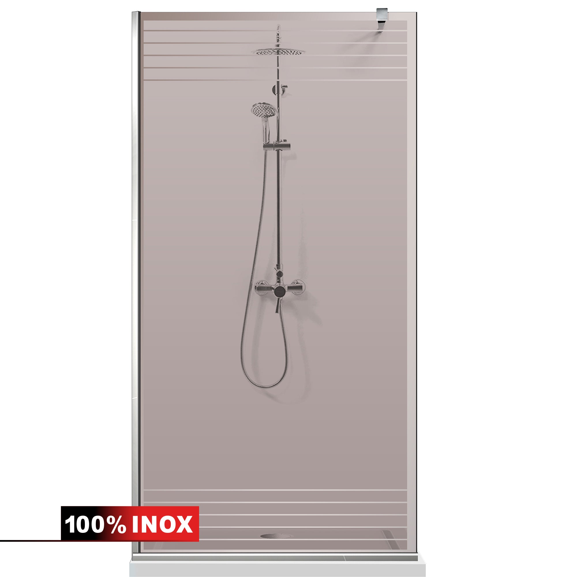 Paravan dus Walk-in, Perete dus  Inox, #Bronz #Bronz