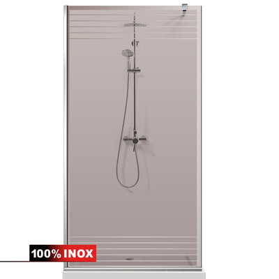 Paravan dus Walk-in, Perete dus  Inox, #Bronz #Bronz