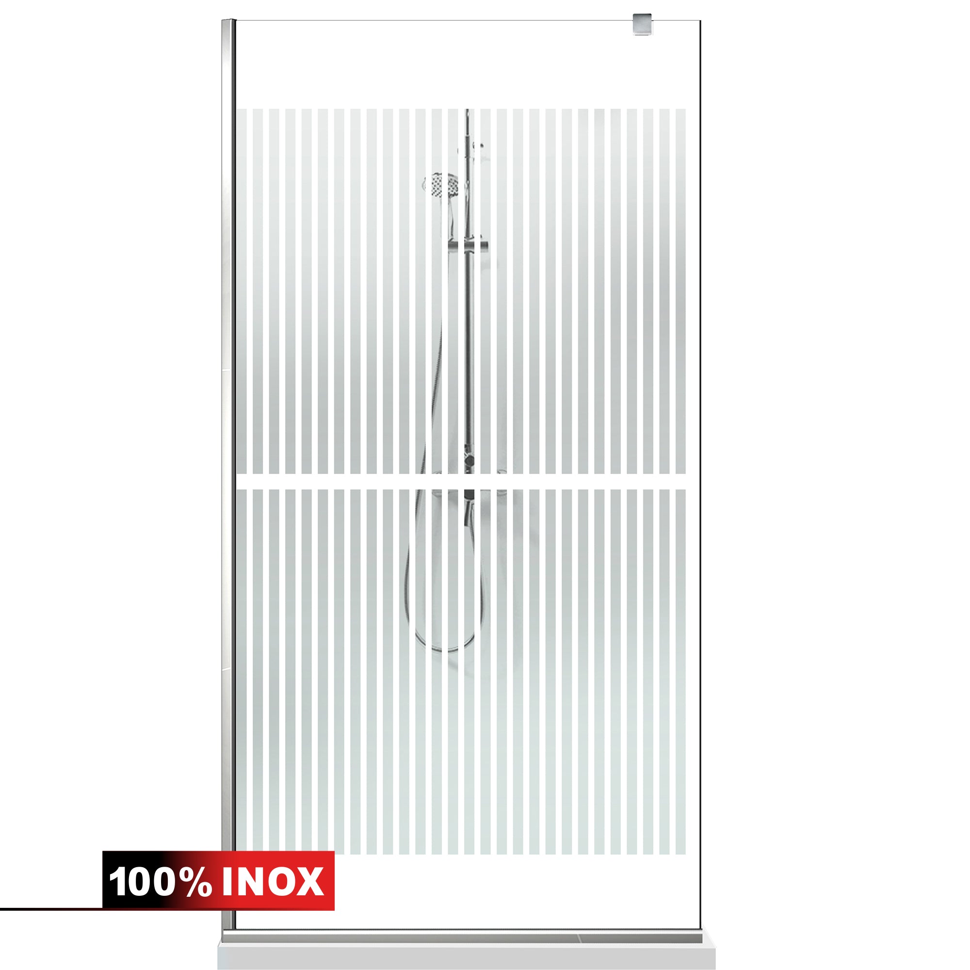 Paravan dus Walk-in, Perete dus  Inox, #Clara #Víztiszta