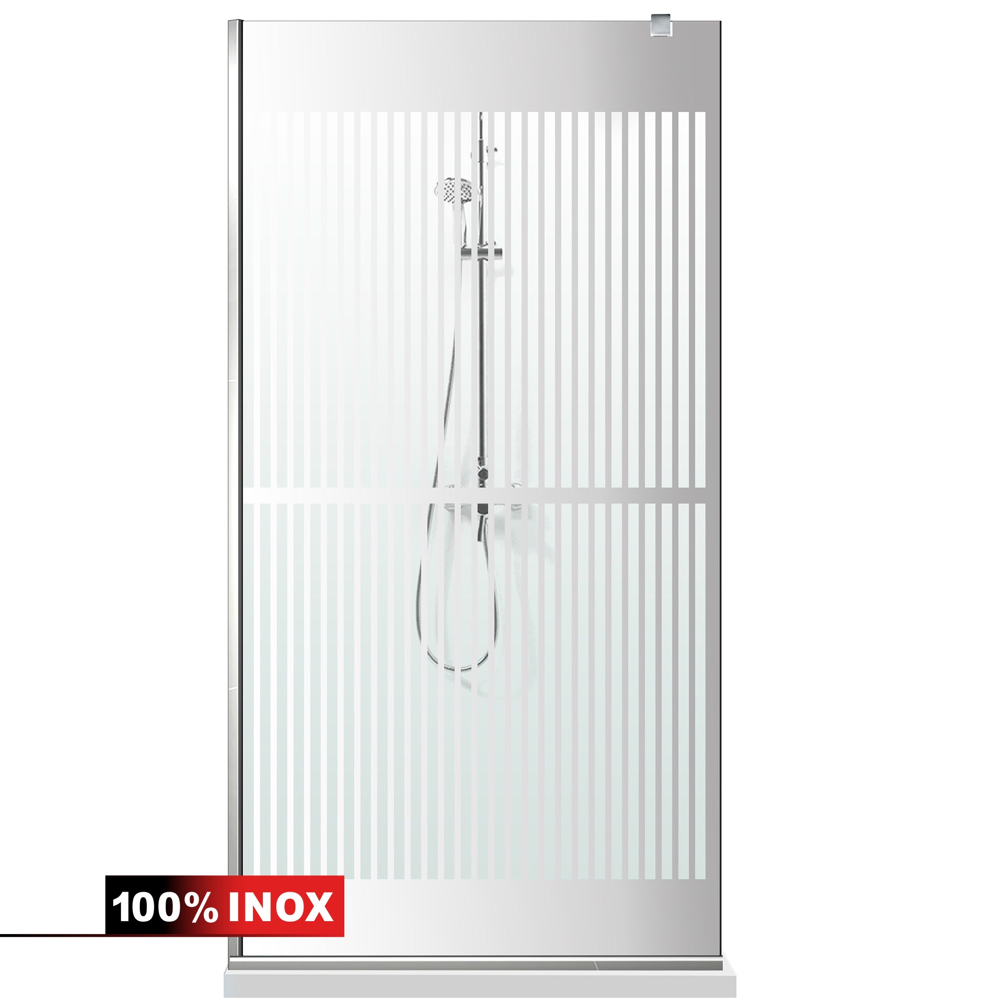 Paravan dus Walk-in, Perete dus  Inox, #Clara #Víztiszta
