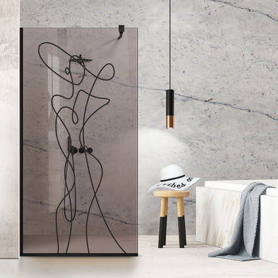 Paravan dus Walk-in, Perete dus  Negru, #Bronz #Bronz