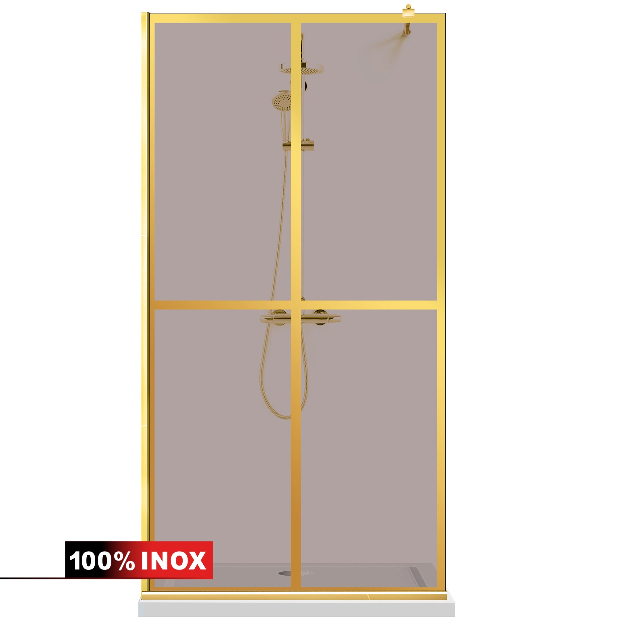 Paravan dus Walk-in, Perete dus  Auriu, #Bronz #Bronz