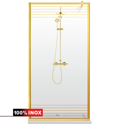 Shower Screens Walk-in, Gold Shower Wall, #Clear