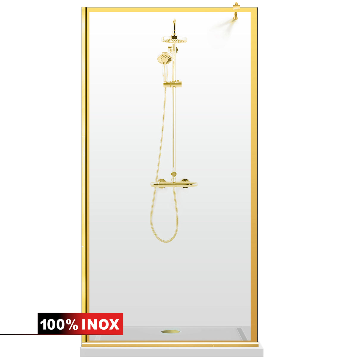 Shower Screens Walk-in, Gold Shower Wall, #Clear