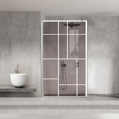 Paravan dus Walk-in, Perete dus  Inox, #Bronz #Bronz