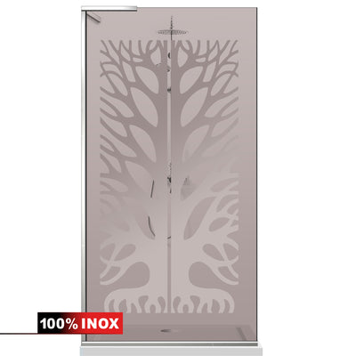 Paravan dus Walk-in, Perete dus Inox, #Bronz #Bronz