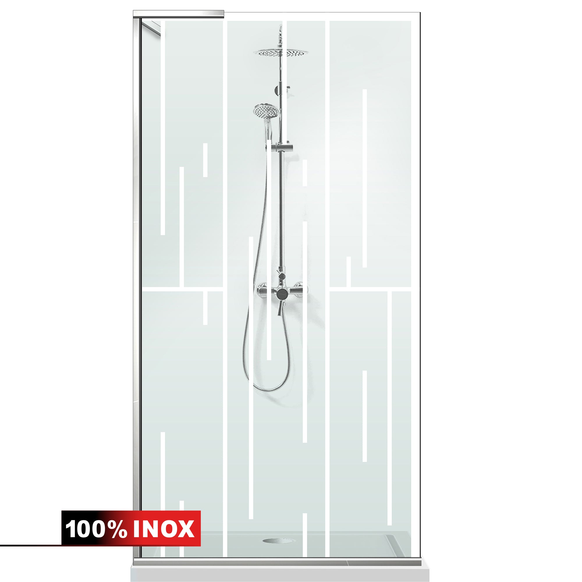 Paravan dus Walk-in, Perete dus Inox, #Clara #Víztiszta