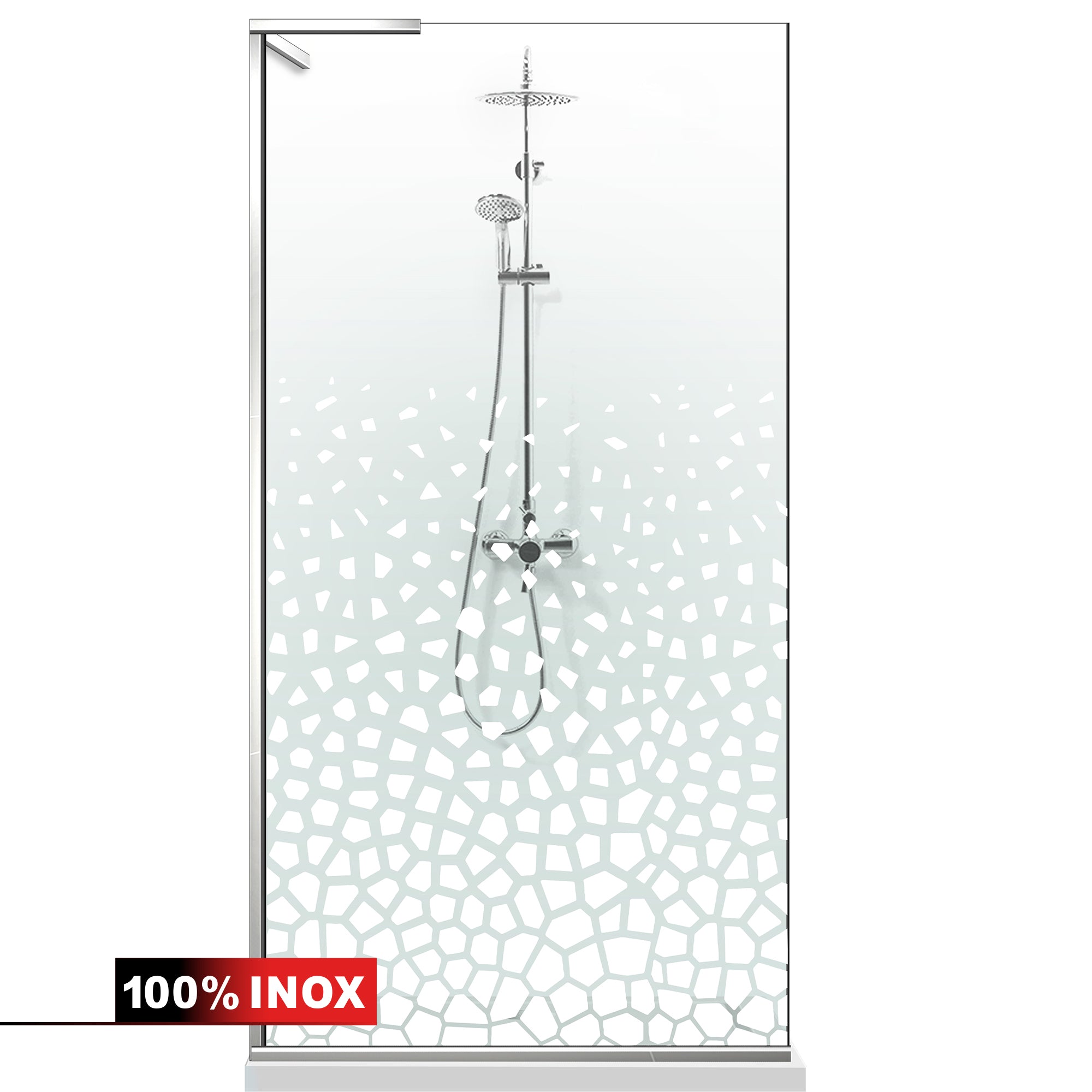 Paravan dus Walk-in, Perete dus Inox, #Clara #Víztiszta