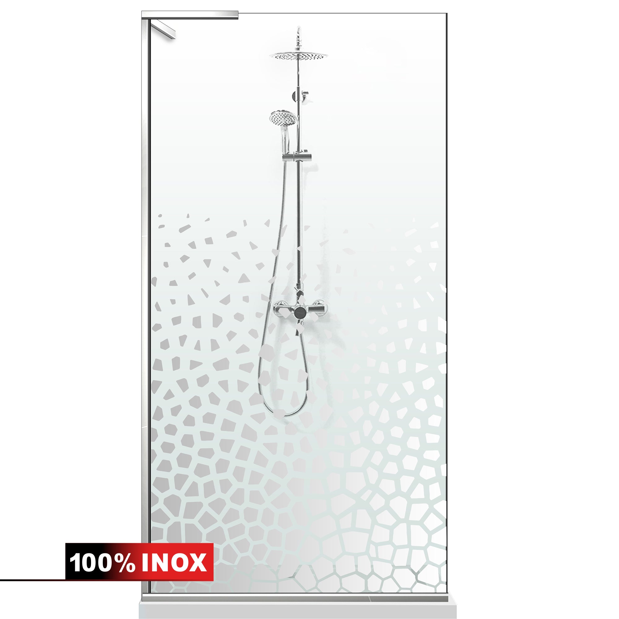 Paravan dus Walk-in, Perete dus Inox, #Clara #Víztiszta