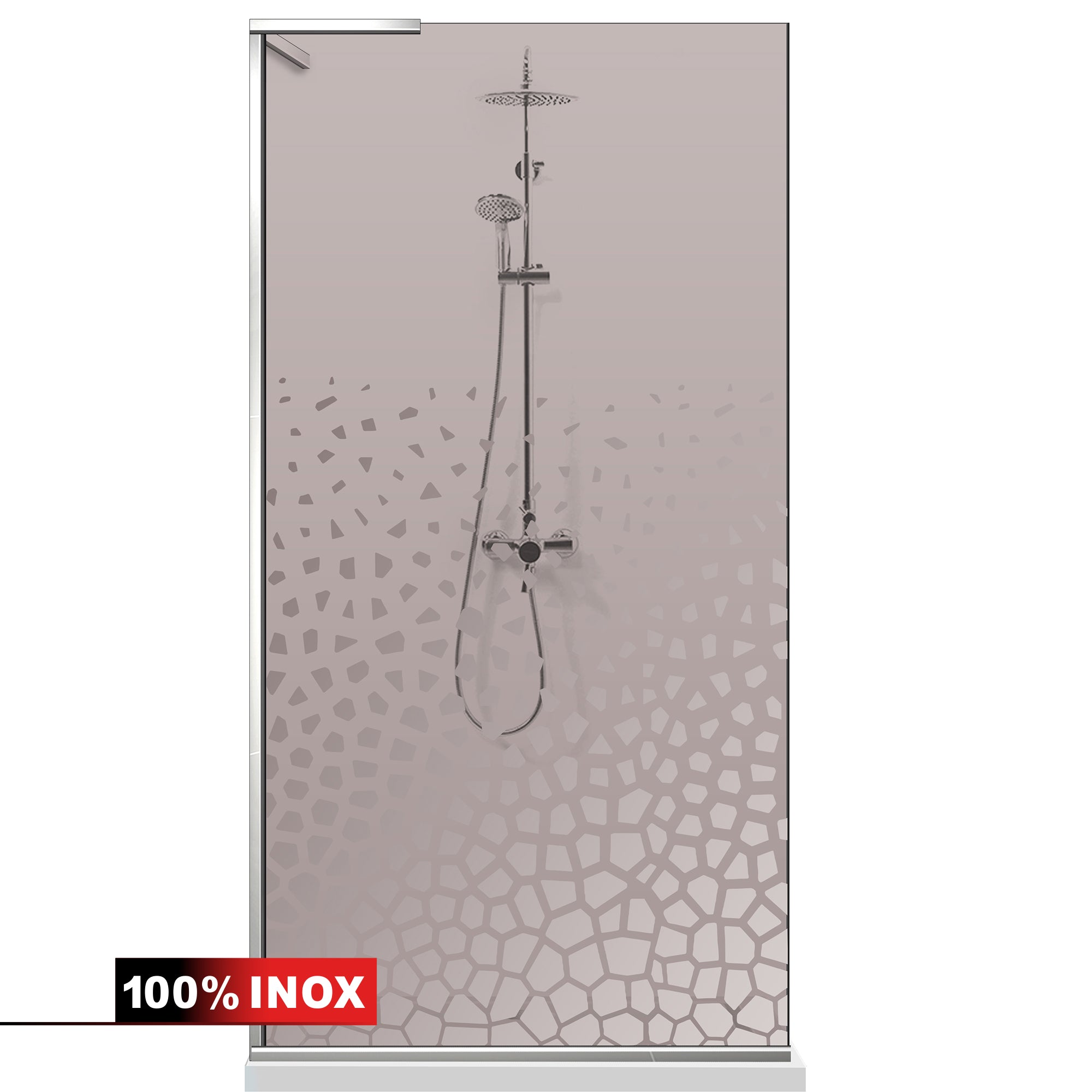 Paravan dus Walk-in, Perete dus Inox, #Bronz #Bronz