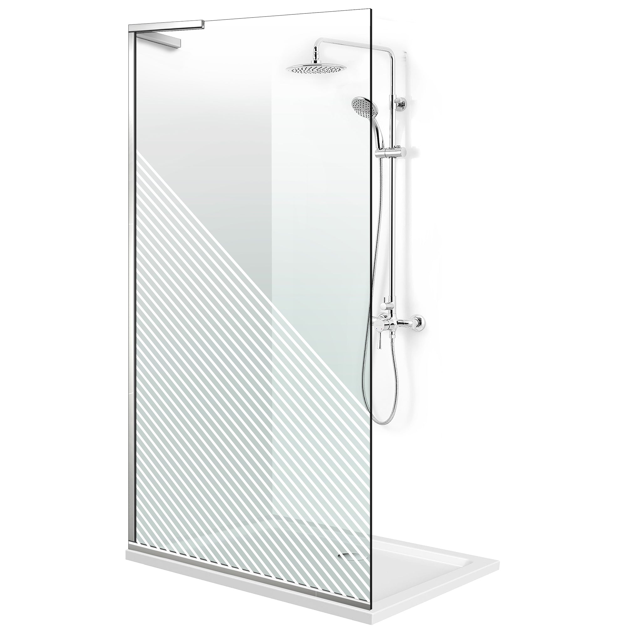Paravan dus Walk-in, Perete dus Inox, #Clara #Víztiszta