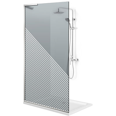 Paravan dus Walk-in, Perete dus Inox, #Gri #Szürke