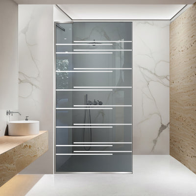 Paravan dus Walk-in, Perete dus Inox, #Gri #Szürke