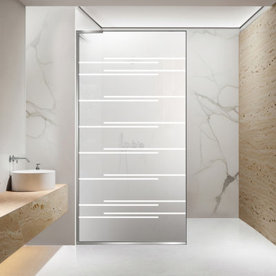 Paravan dus Walk-in, Perete dus Inox, #Mat #Matt