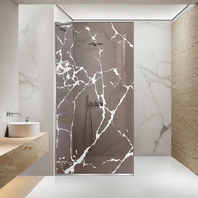 Paravan dus Walk-in, Perete dus Inox, #Bronz #Bronz