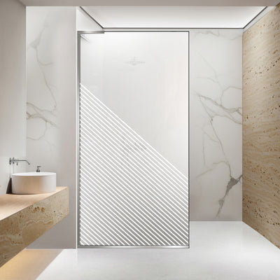 Paravan dus Walk-in, Perete dus Inox, #Mat #Matt