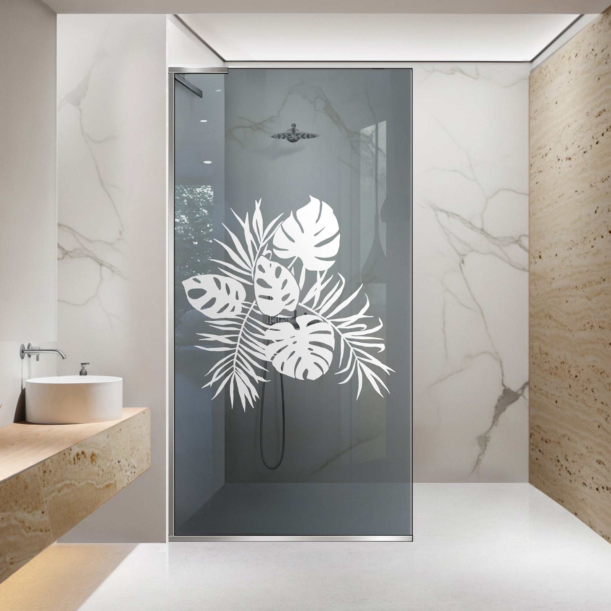 Paravan dus Walk-in, Perete dus Inox, #Gri #Szürke