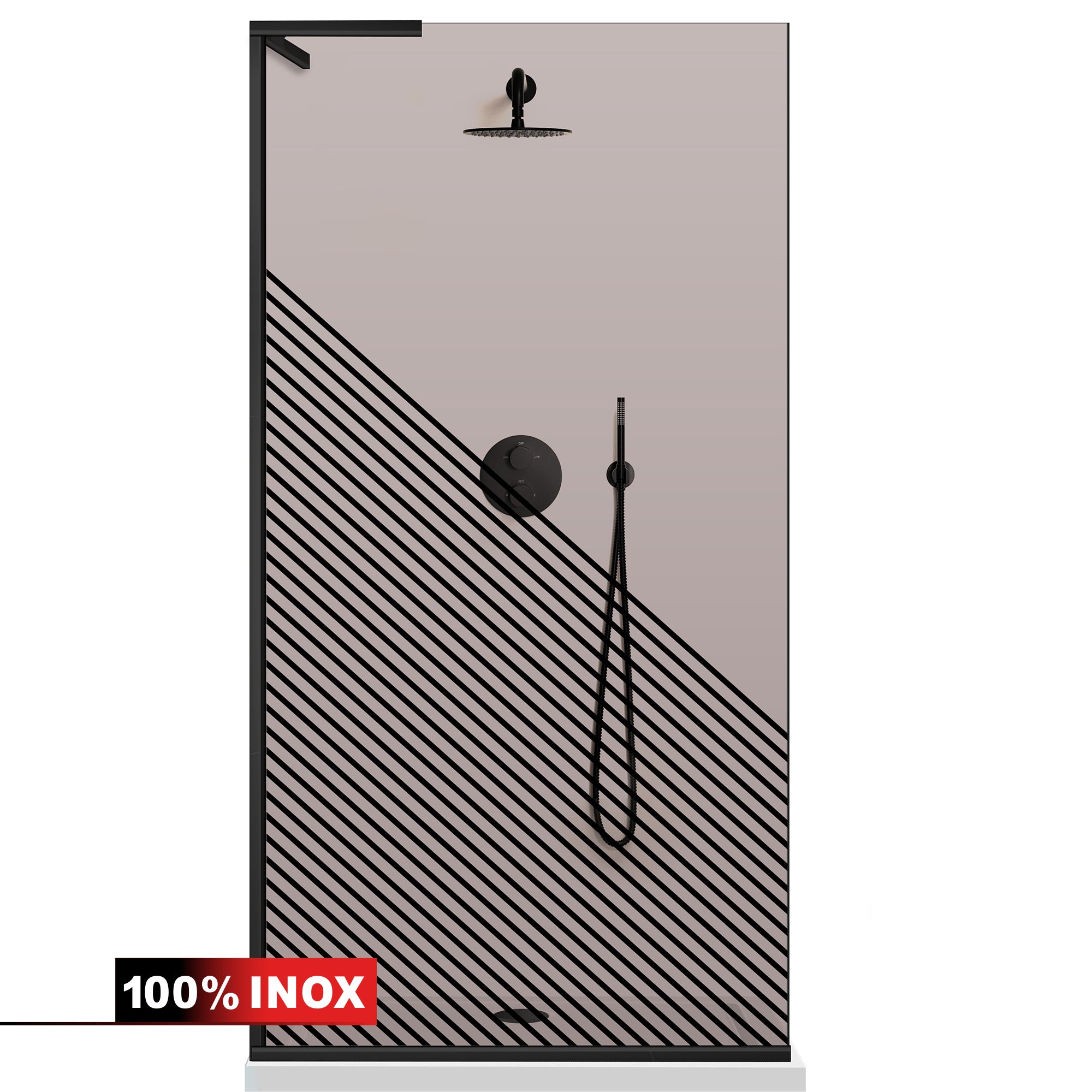 Paravan dus Walk-in, Perete dus Inox, #Bronz #Bronz