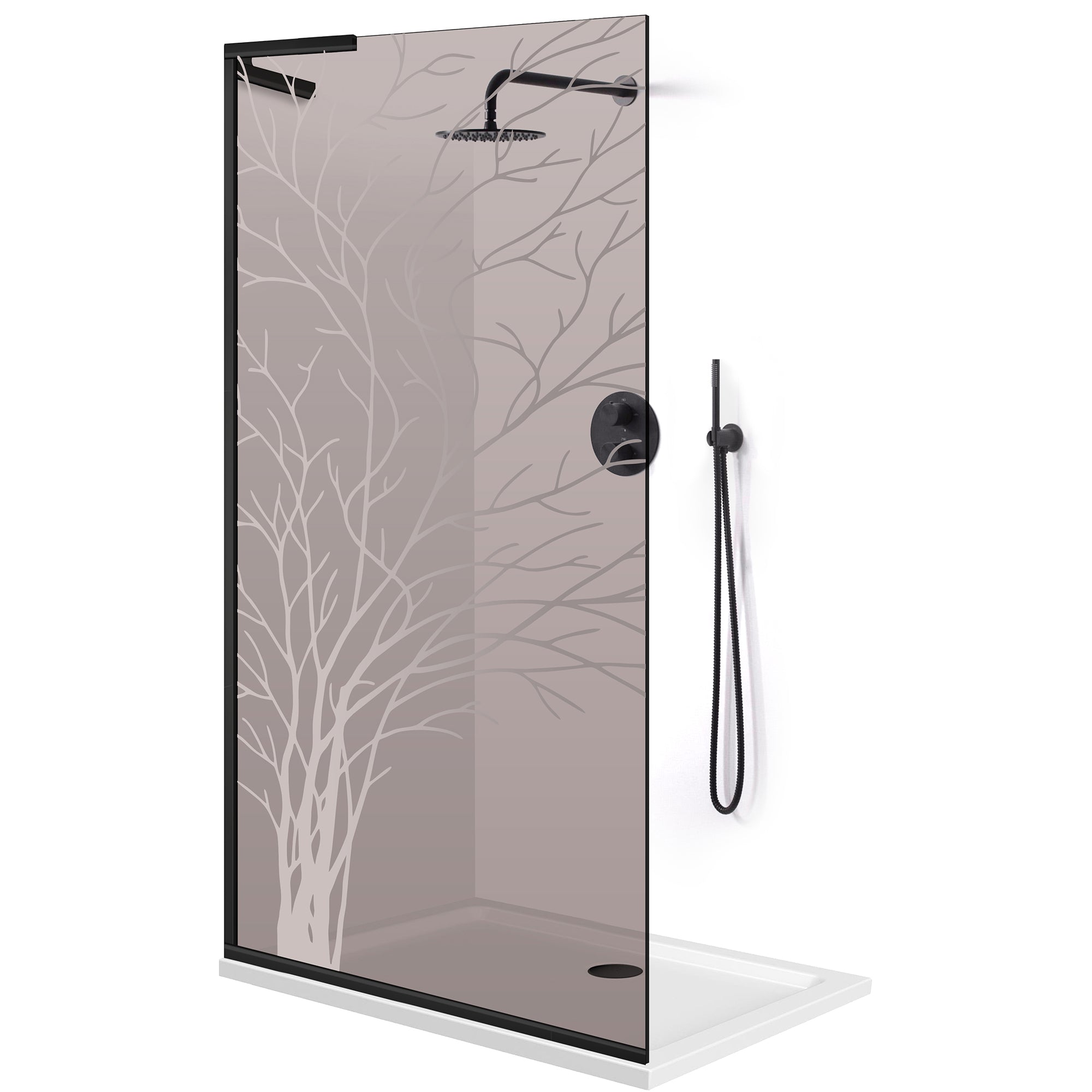 Paravan dus Walk-in, Perete dus Inox, #Bronz #Bronz