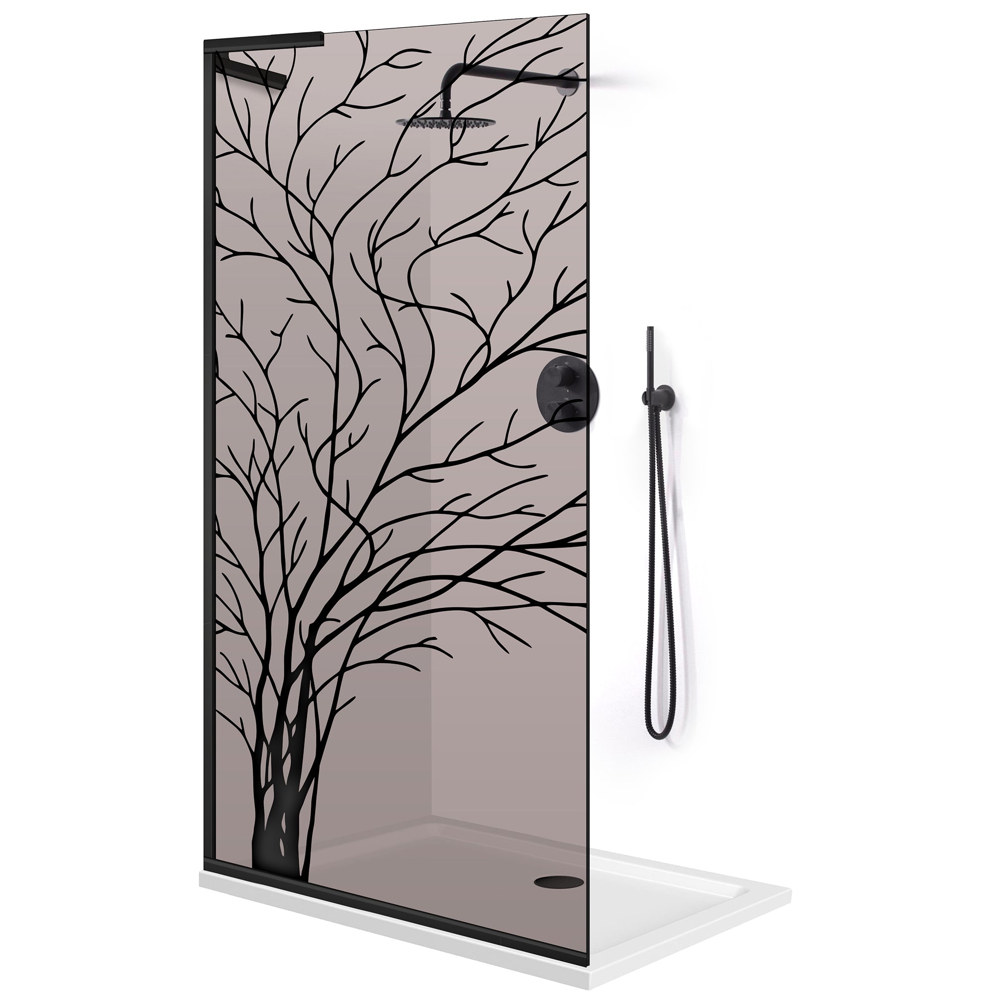 Paravan dus Walk-in, Perete dus Inox, #Bronz #Bronz
