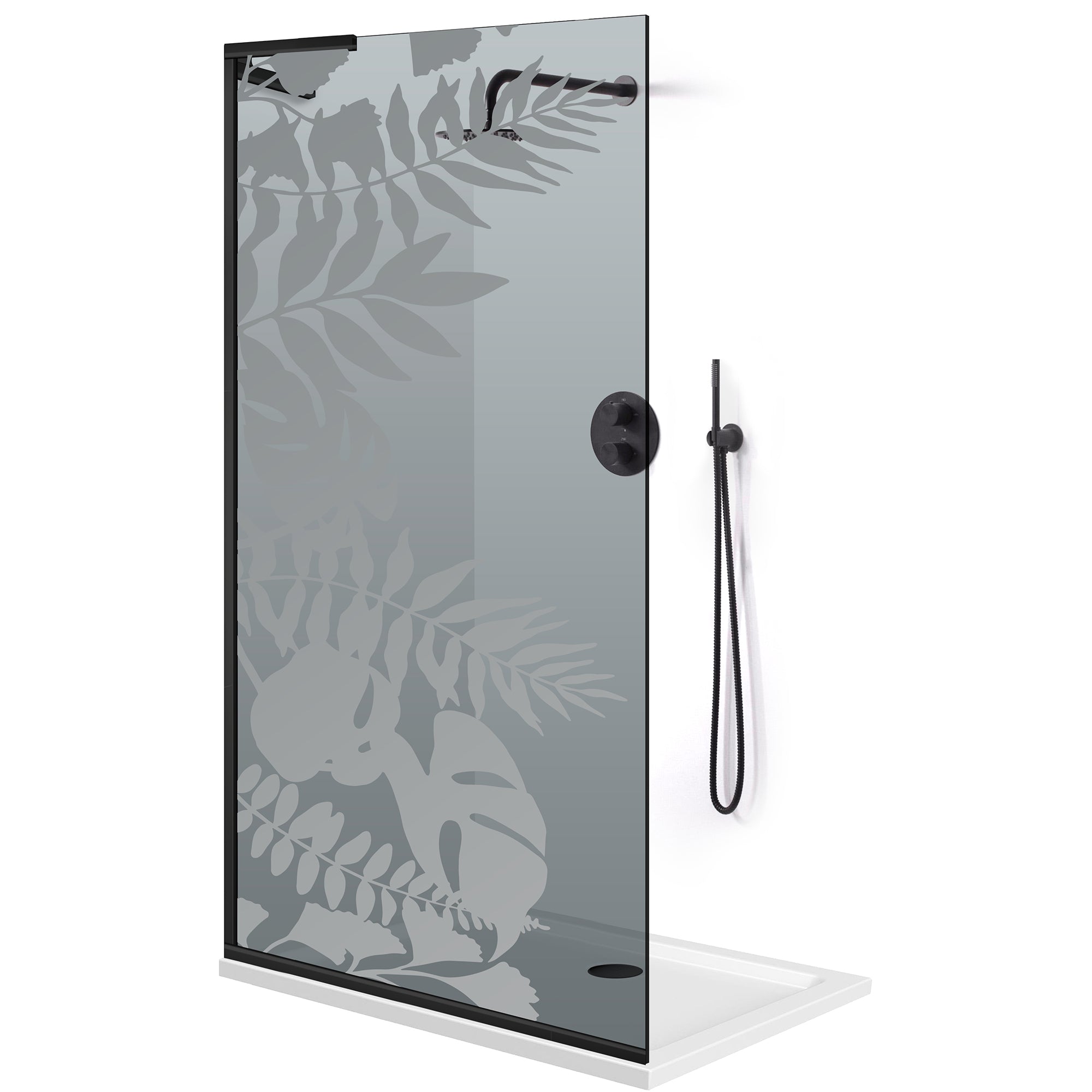 Paravan dus Walk-in, Perete dus Inox, #Gri #Szürke