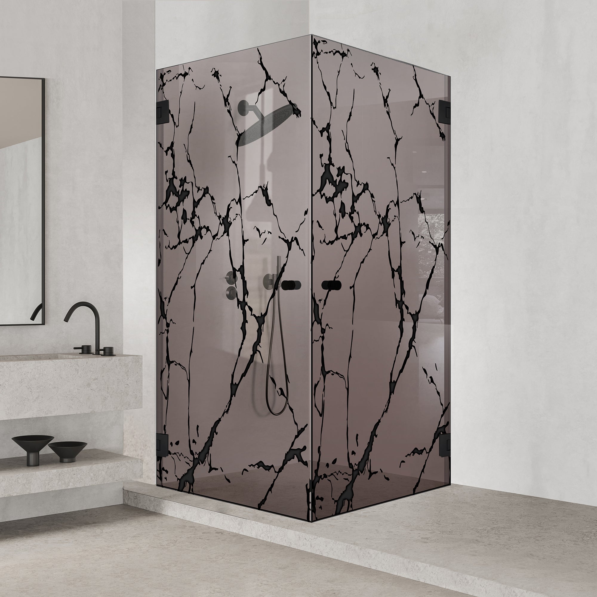 Cabina dus cu usa batanta #Bronz