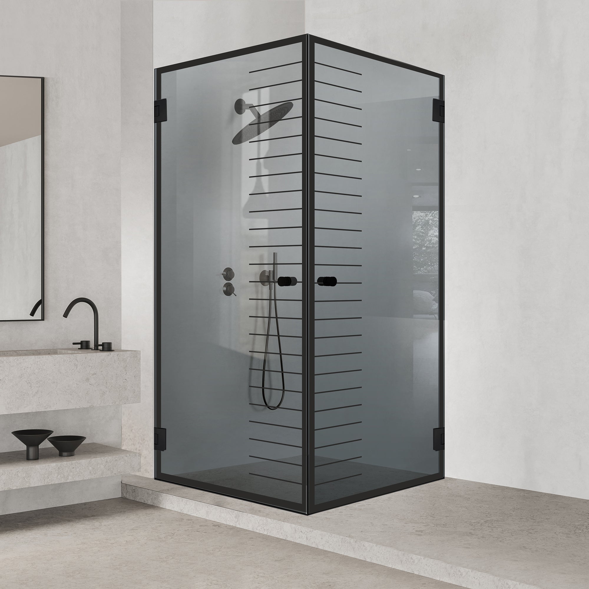 Cabina dus cu usa batanta #Gri