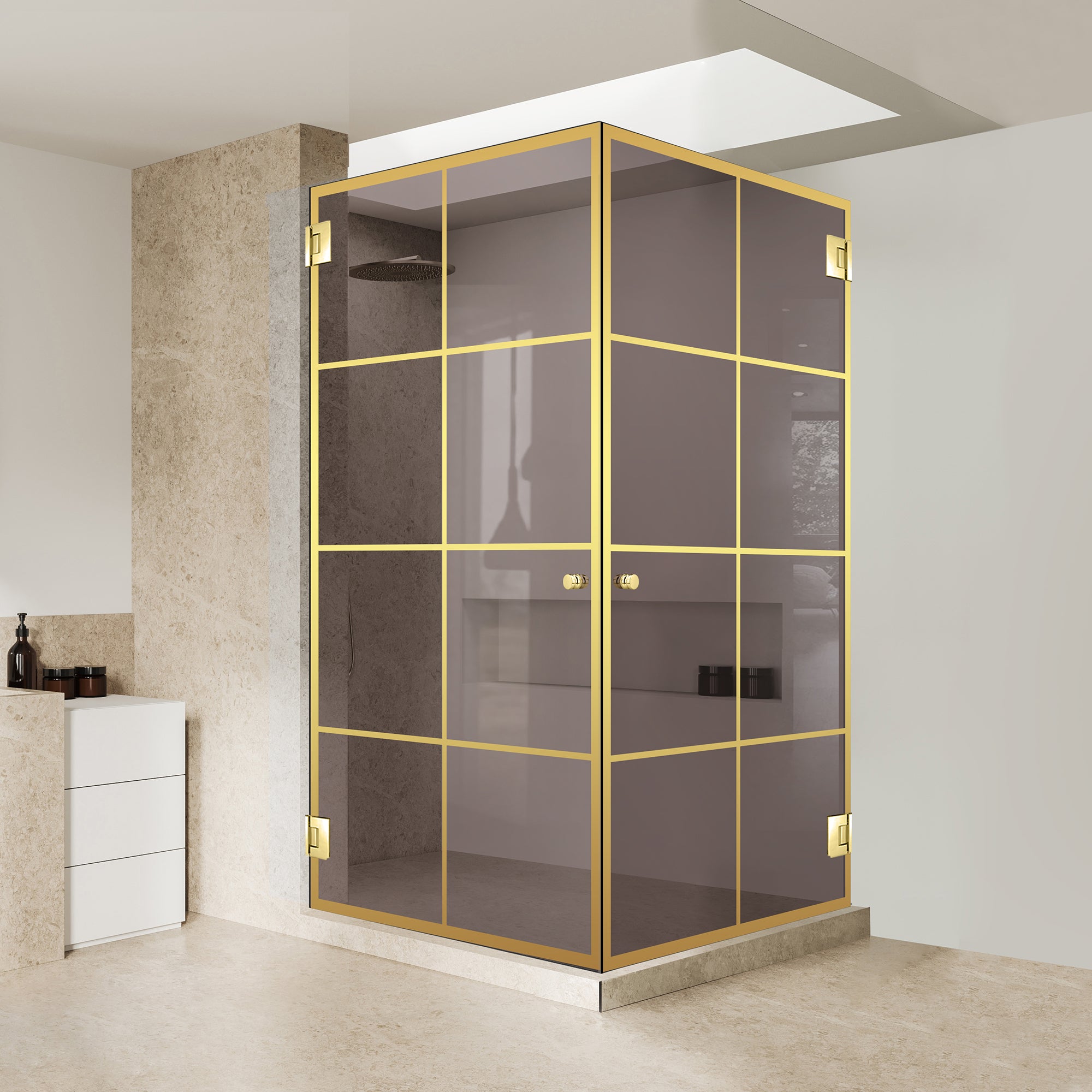Cabina dus cu usa batanta #Bronz