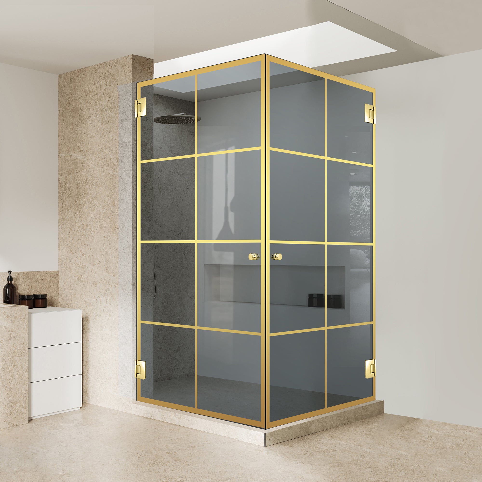 Cabina dus cu usa batanta #Gri