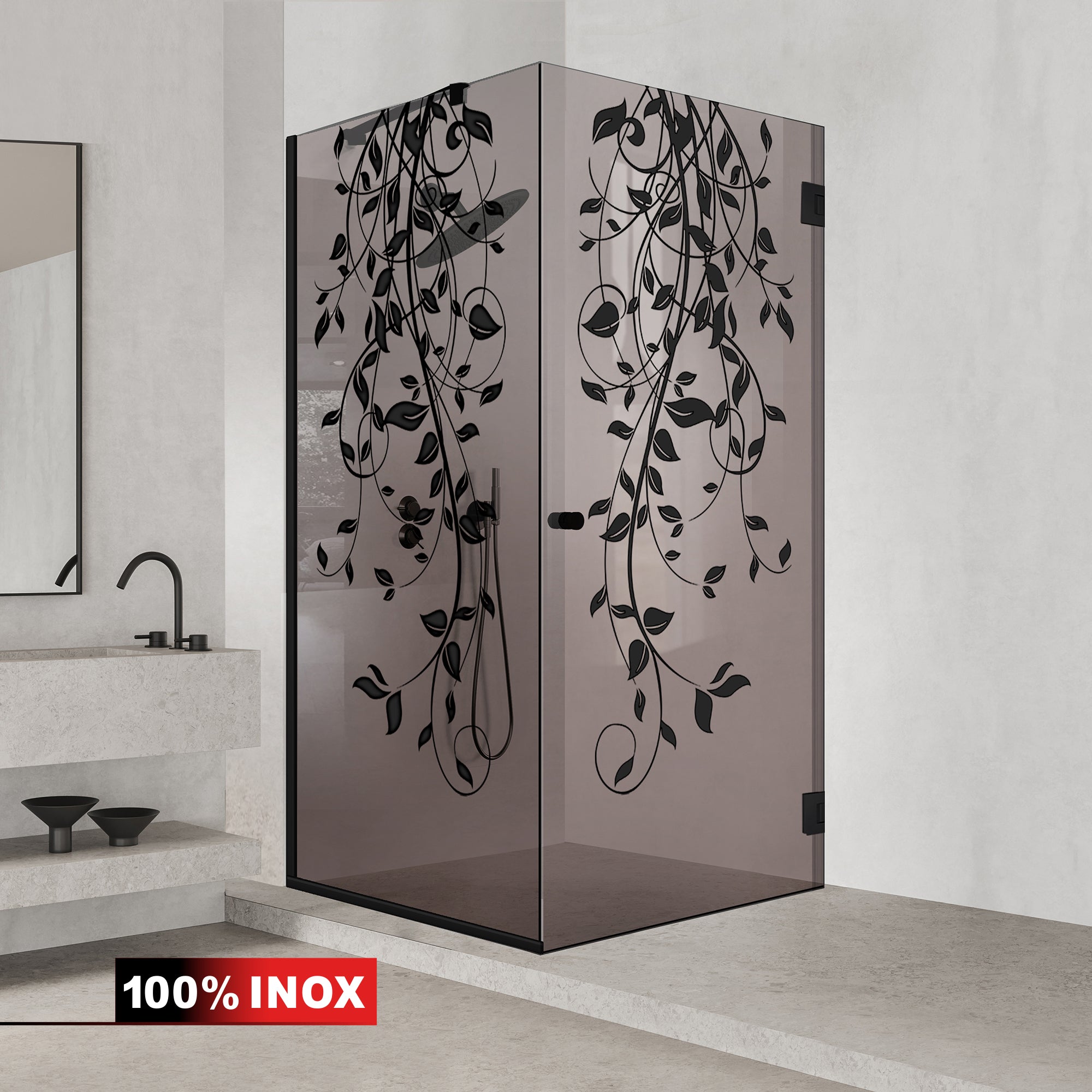 Shower enclosure with swing door #Bronze
