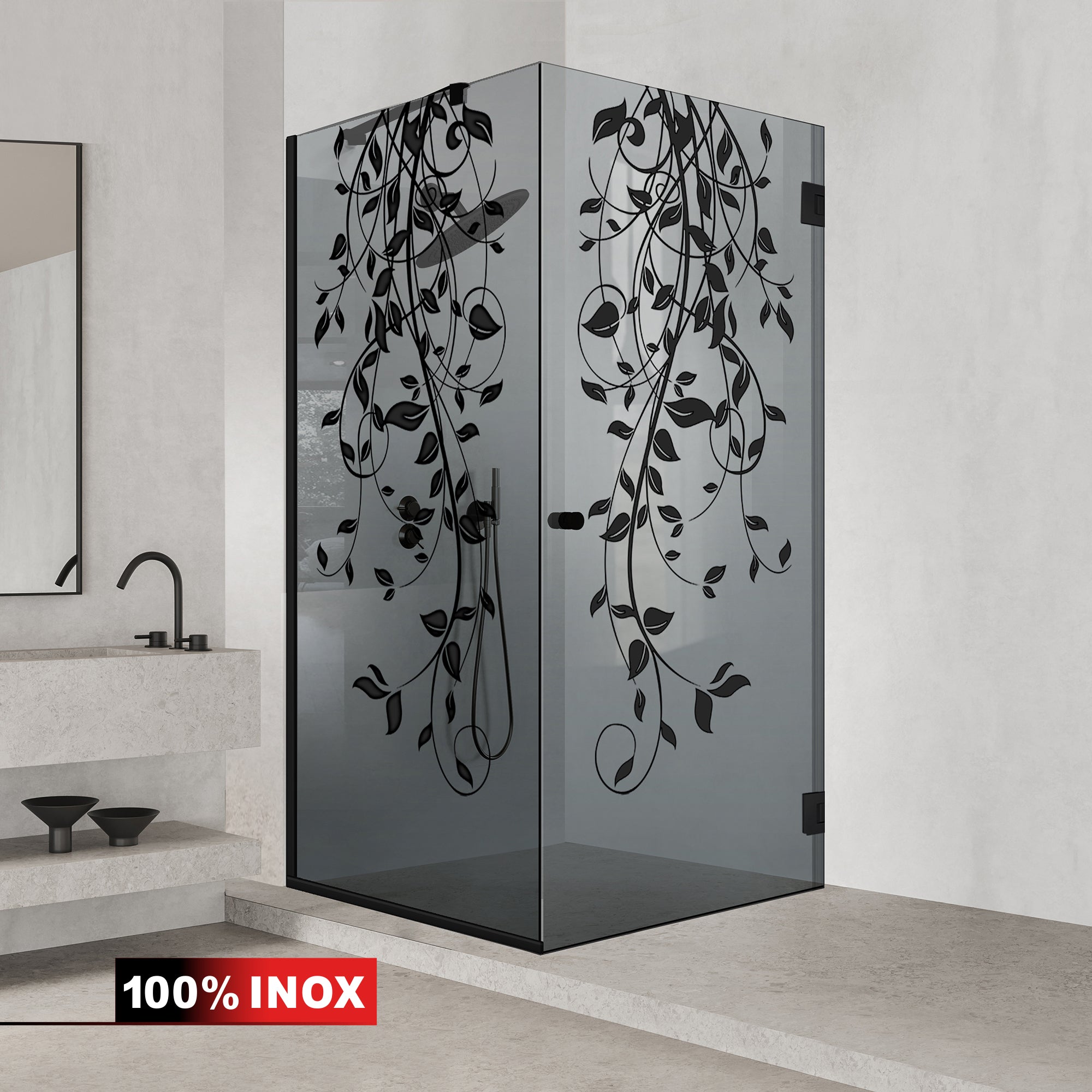 Shower enclosure with swing door #Grey
