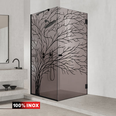 Shower enclosure with swing door #Bronze
