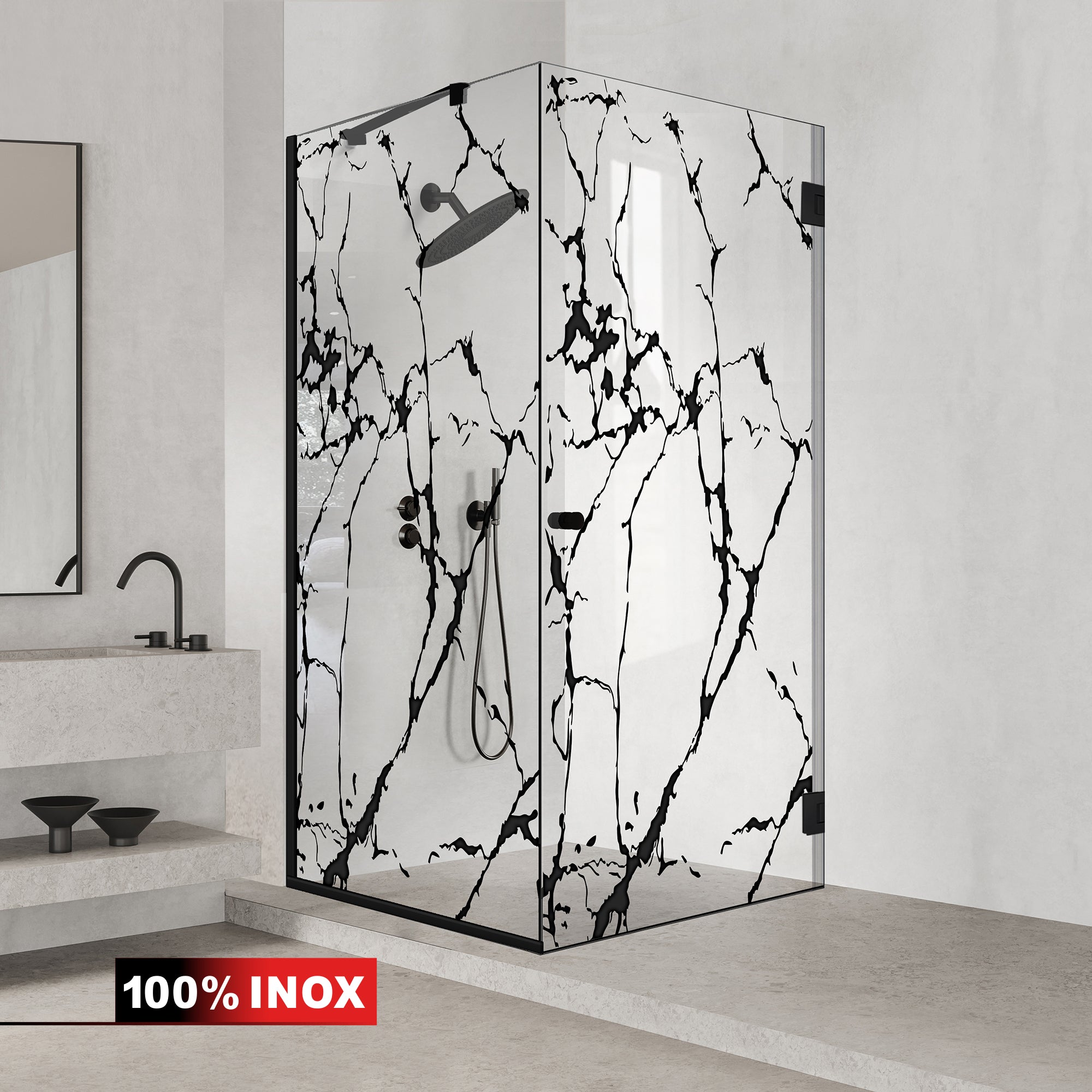 Shower enclosure with swing door #Clear