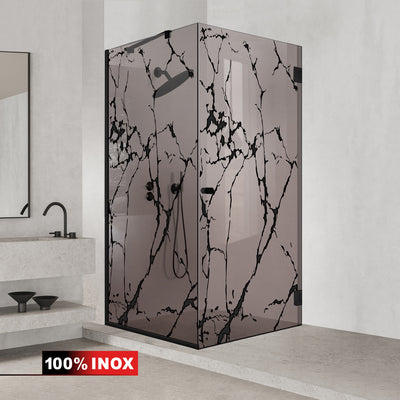 Shower enclosure with swing door #Bronze