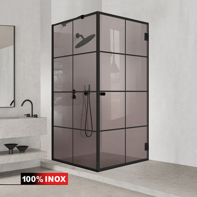Shower enclosure with swing door #Bronze