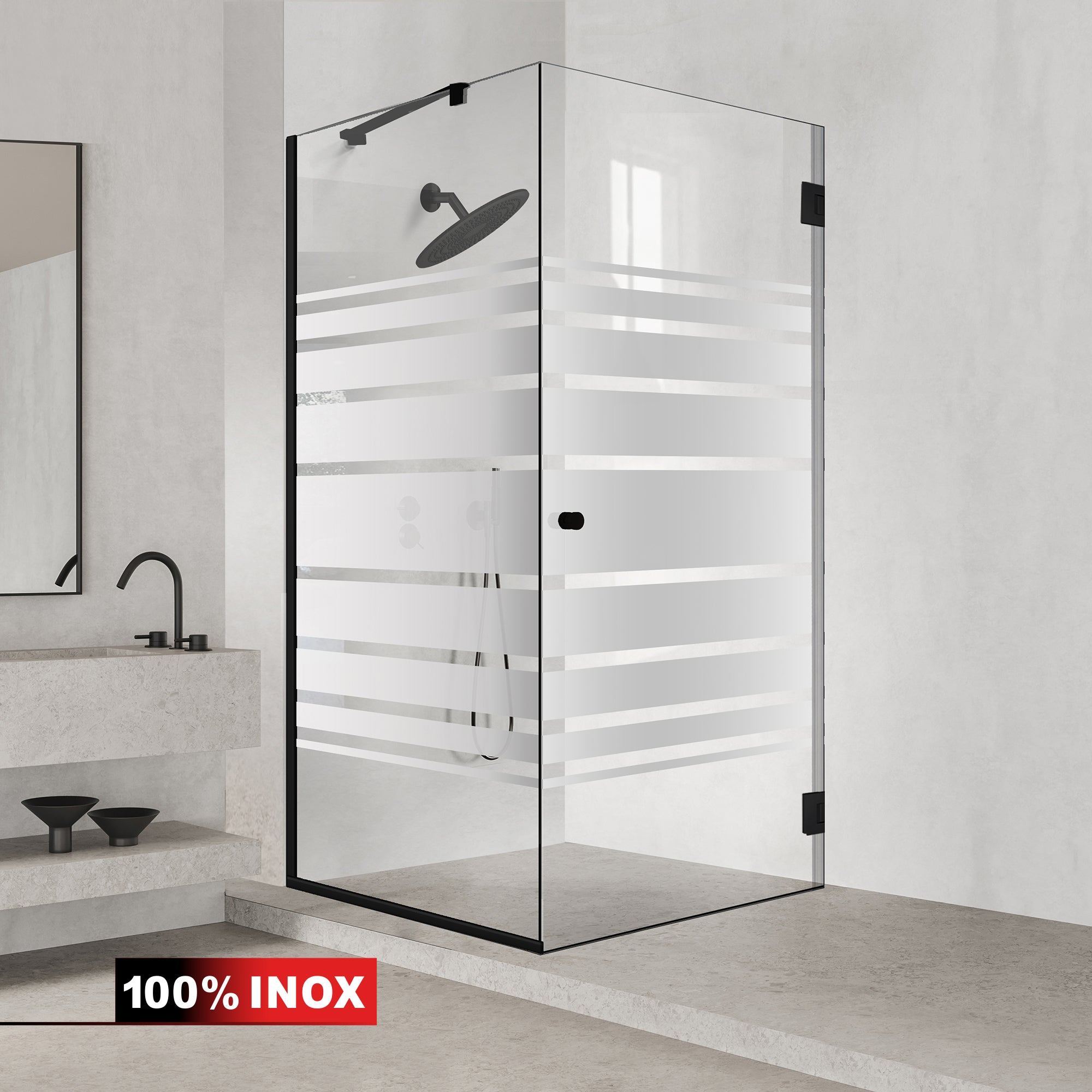 Shower enclosure with swing door #Clear